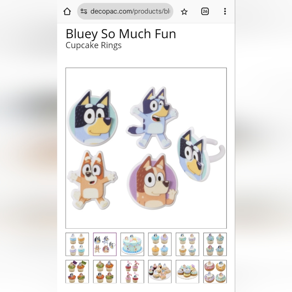 Bluey Cupcake Rings